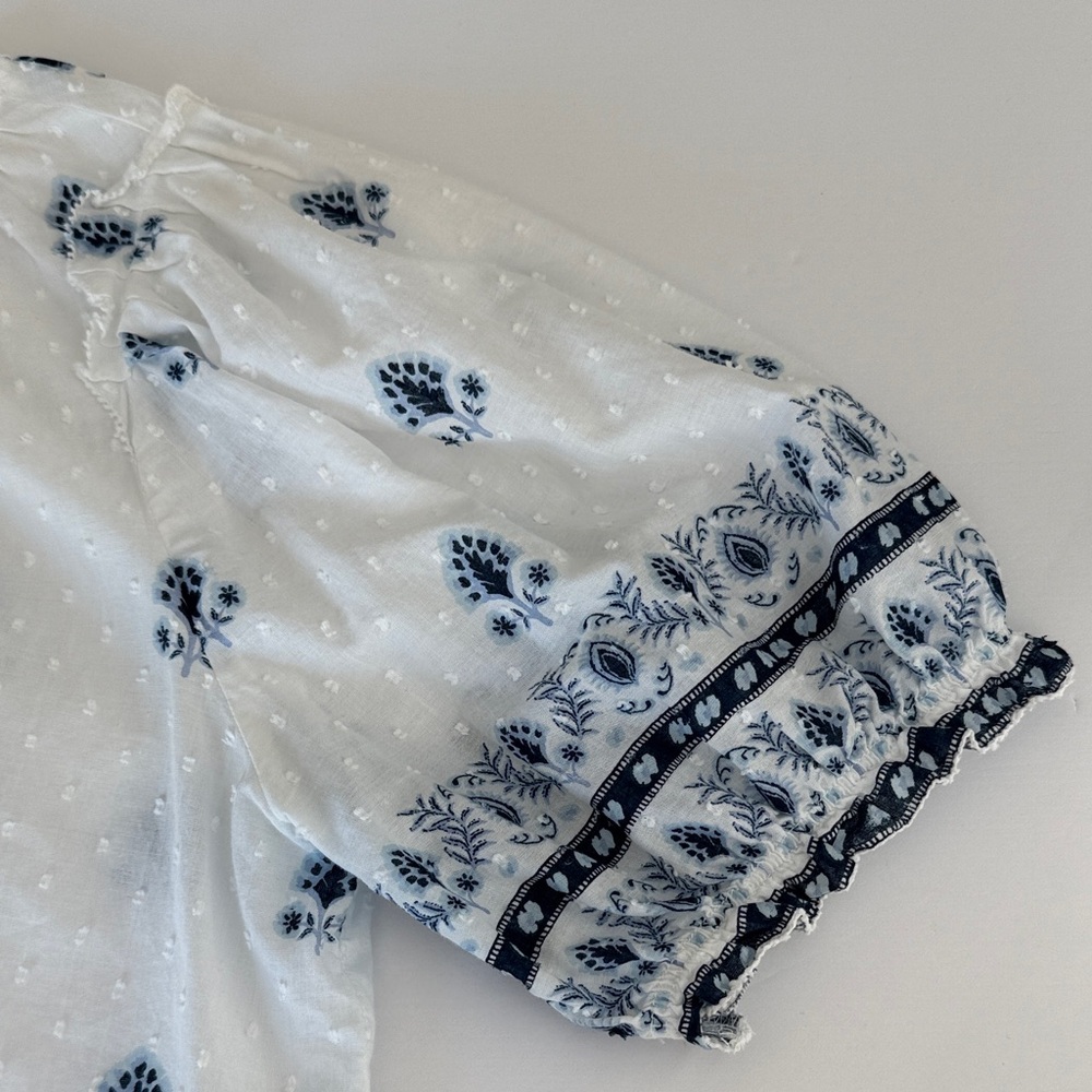 LOFT Border Floral Clip Pleated Blouse - Picture 9 of 11
